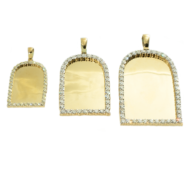 Small - 1.77 Ctw - 7.89 G Diamond Frame Memory Pendant in 10k Yellow Gold 1.77 Ctw